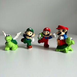 Vintage 1989 PVC Mario Brothers Figures Mario Luigi Koopa Set of 4
